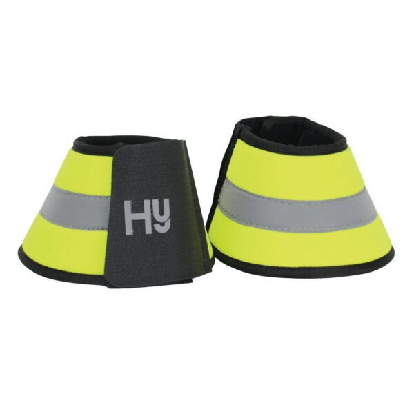 12786 Reflector Over Reach Boots by Hy Equestrian Yellow 01 - Hertfordshire Tak Shak