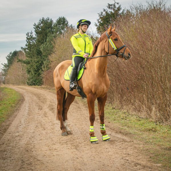 12786 Reflector Over Reach Boots by Hy Equestrian Yellow 02 - Hertfordshire Tak Shak