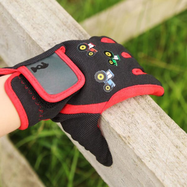 33856 Little Knight Tractor Collection Gloves Charcoal Grey Red 03 - Hertfordshire Tak Shak
