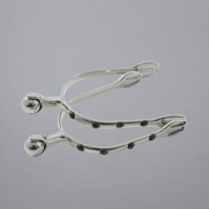 Roller Ball Spurs with Natural Stone - Black