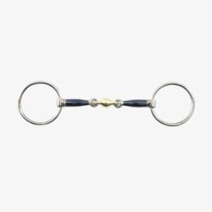 Blue Sweet Iron Loose Ring Snaffle with Brass Alloy Lozenge