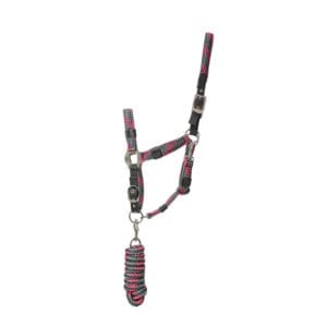 Hy Equestrian Multicolour Adjustable Head Collar & Lead Rope