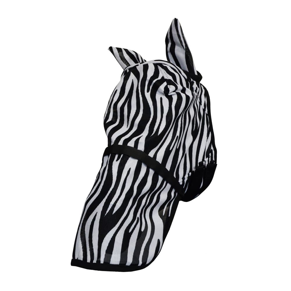 Hy Equestrian Zebra Fly Mask with Ears and Detachable Nose