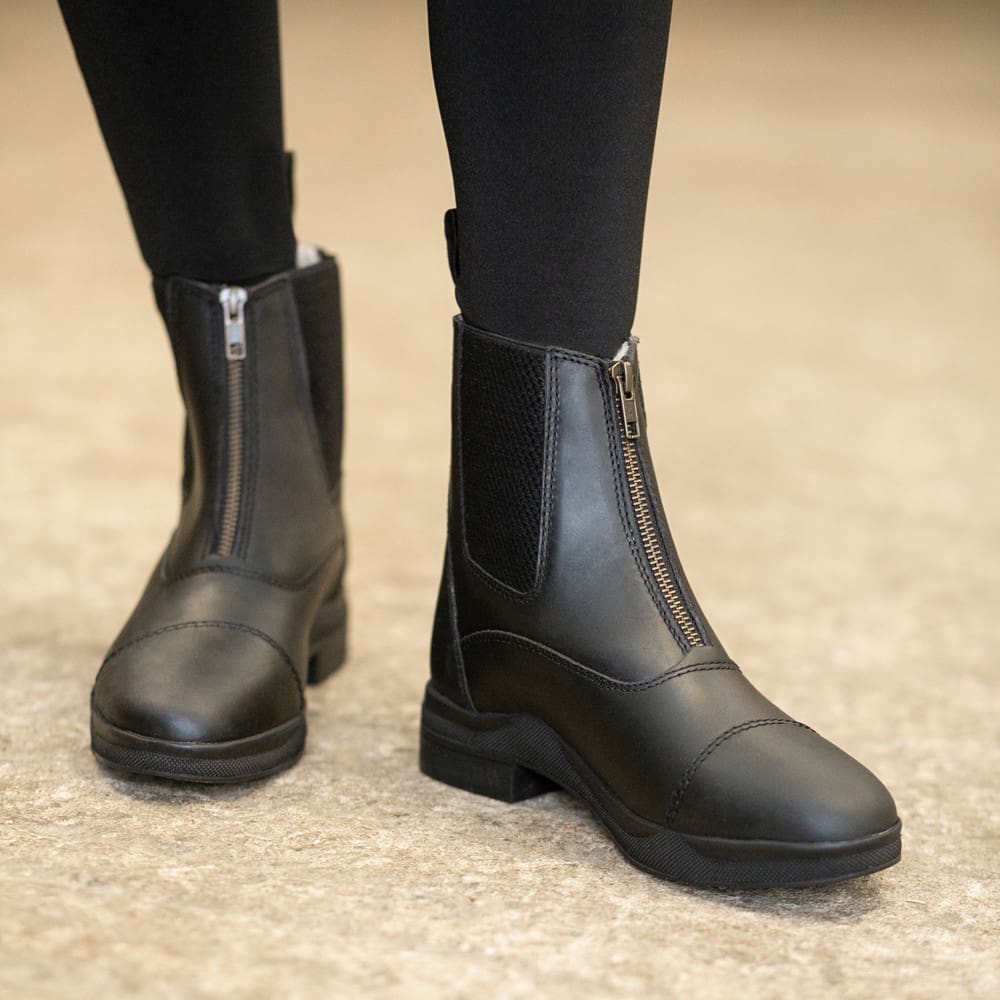 Hy Equestrian Fleece Lined Wax Leather Zip Jodhpur Boot - Image 2