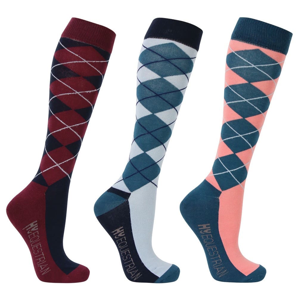 Hy Equestrian Synergy Argyle Socks (Pack of 3)