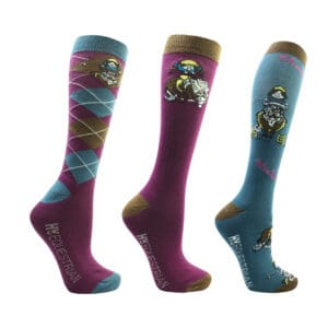 Hy Equestrian Thelwell Collection Pony Friends Socks (Pack of 3)