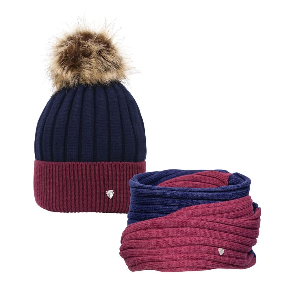 Hy Equestrian Synergy Luxury Bobble Hat and Snood Set - Image 2