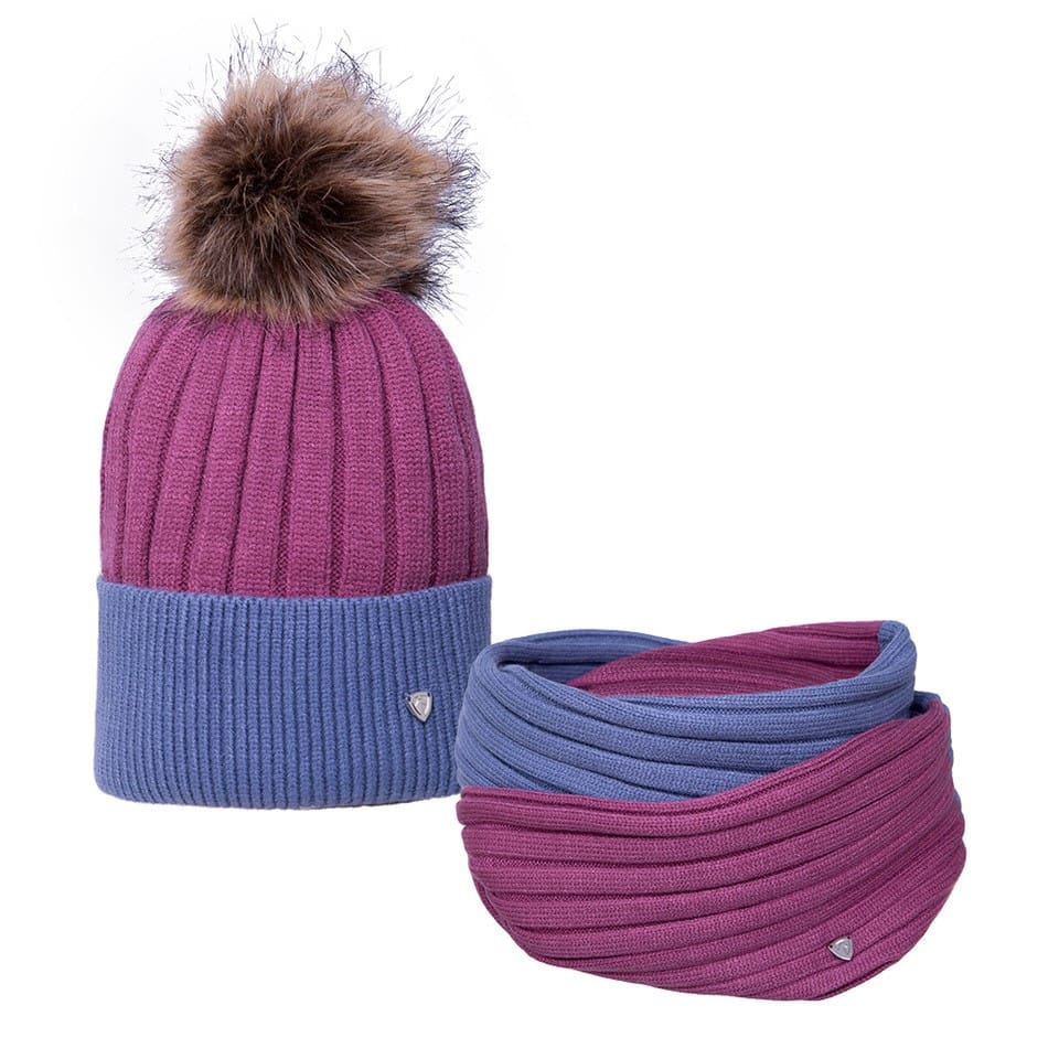 Hy Equestrian Synergy Luxury Bobble Hat and Snood Set