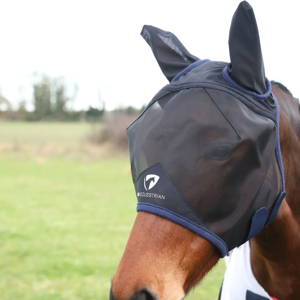Hy Equestrian Mesh Half Mask with Ears - Image 2